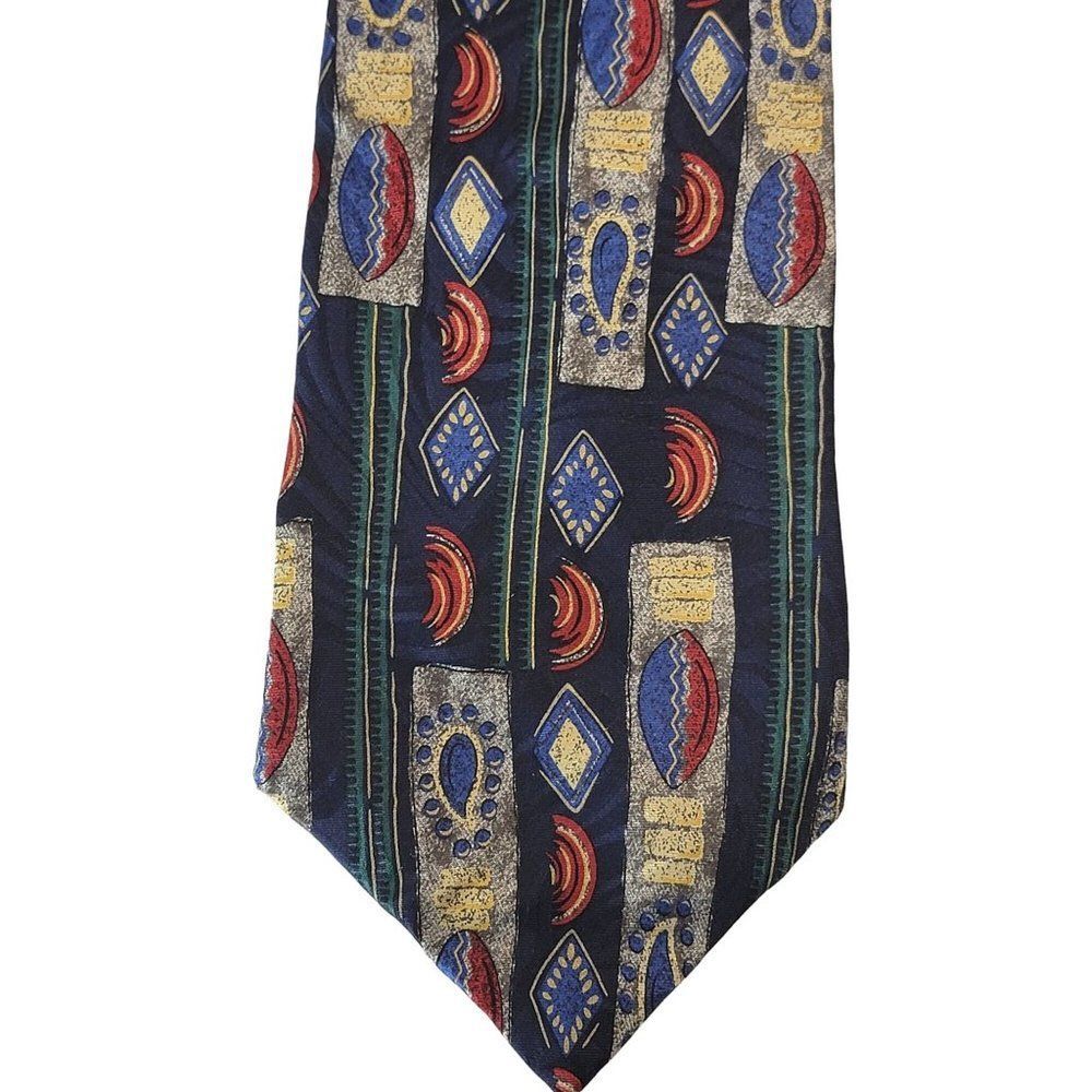 Giovanni Colorful Mixed Pattern Silk‎ Mens Neck Tie Multicolor 58X4 Geometric
